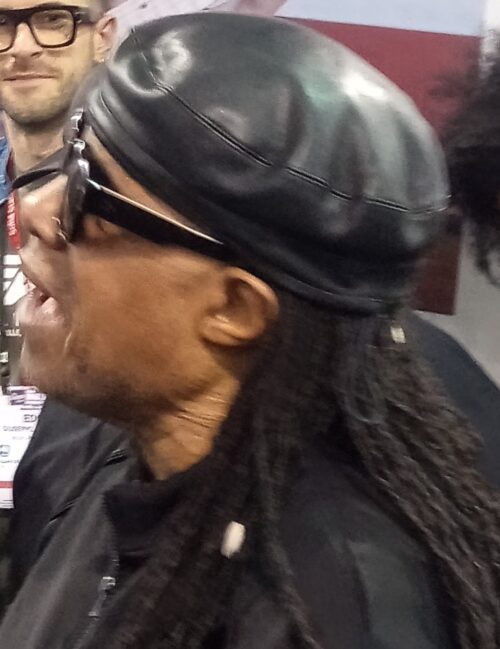 Stevie Wonder, spotted at NAMM. Photo by Anthony Chaunchy. 