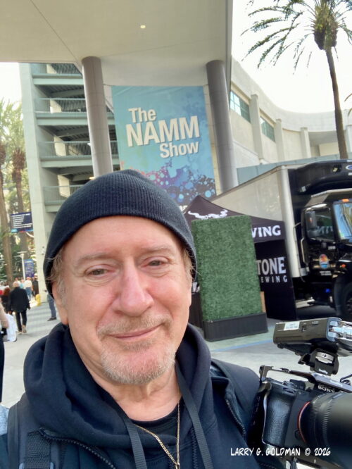 Cover and Inside Photo: Larry Goldman at NAMM 2026. 