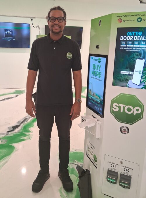 Timothy Island, co-owner and designer/inventor of GreenSTOP's innovative kiosks. 